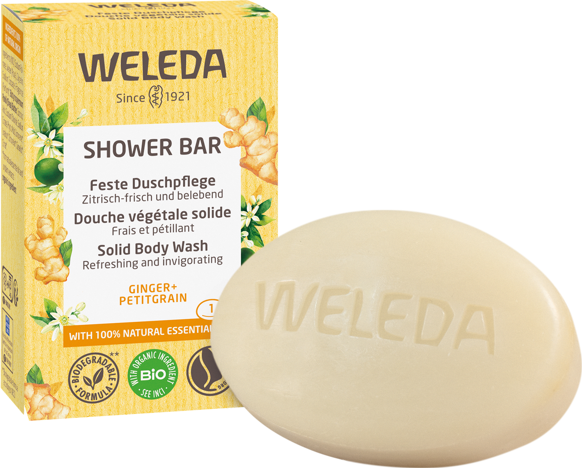 WELEDA feste Duschpflege Ginger+Petitgrain